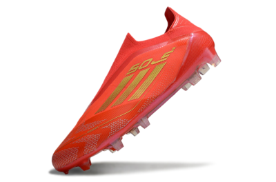 Men's Adidas F50 Elite Laceless FG Football Boots - Red/Gold