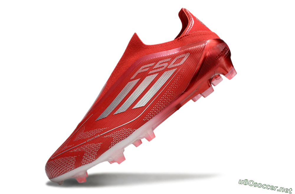 Men's Adidas F50 Elite Laceless FG Football Boots - Red/Silver 5