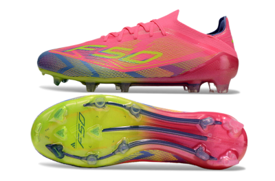 Men's Adidas F50 Elite FG Football Boots - Pink/Blue/Yellow
