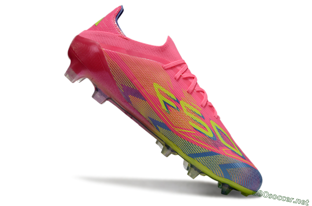 Men's Adidas F50 Elite FG Football Boots - Pink/Blue/Yellow 4