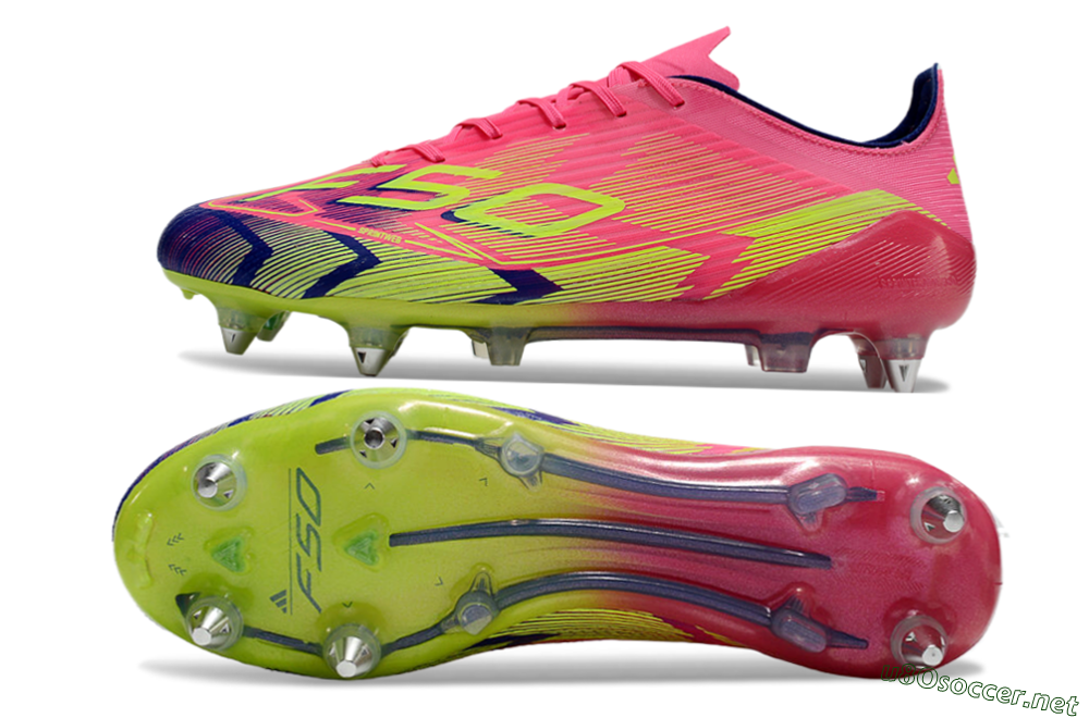 Men's Adidas F50 Elite SG Football Boots - Pink/Blue/Yellow 1