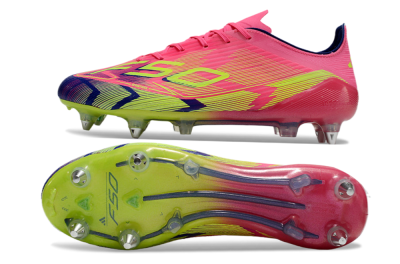 Men's Adidas F50 Elite SG Football Boots - Pink/Blue/Yellow