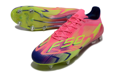 Men's Adidas F50 Elite SG Football Boots - Pink/Blue/Yellow