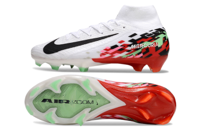Men's Nike Air Zoom Mercurial Superfly 10 Elite FG Football Boots - White/Black/Red