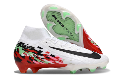 Men's Nike Air Zoom Mercurial Superfly 10 Elite FG Football Boots - White/Black/Red