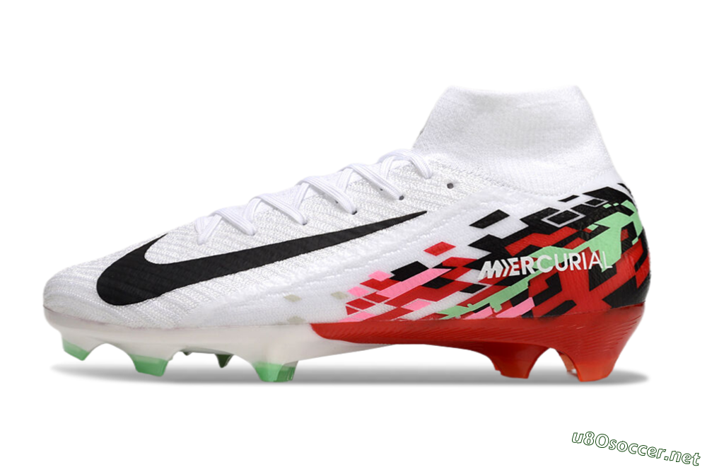 Men's Nike Air Zoom Mercurial Superfly 10 Elite FG Football Boots - White/Black/Red 0