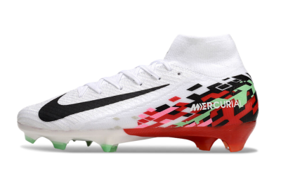 Men's Nike Air Zoom Mercurial Superfly 10 Elite FG Football Boots - White/Black/Red