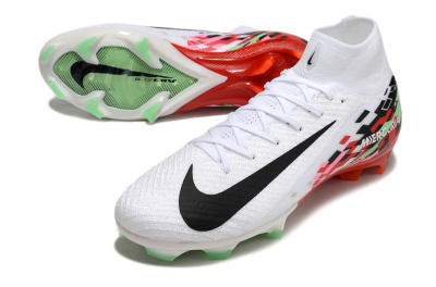 Men's Nike Air Zoom Mercurial Superfly 10 Elite FG Football Boots - White/Black/Red