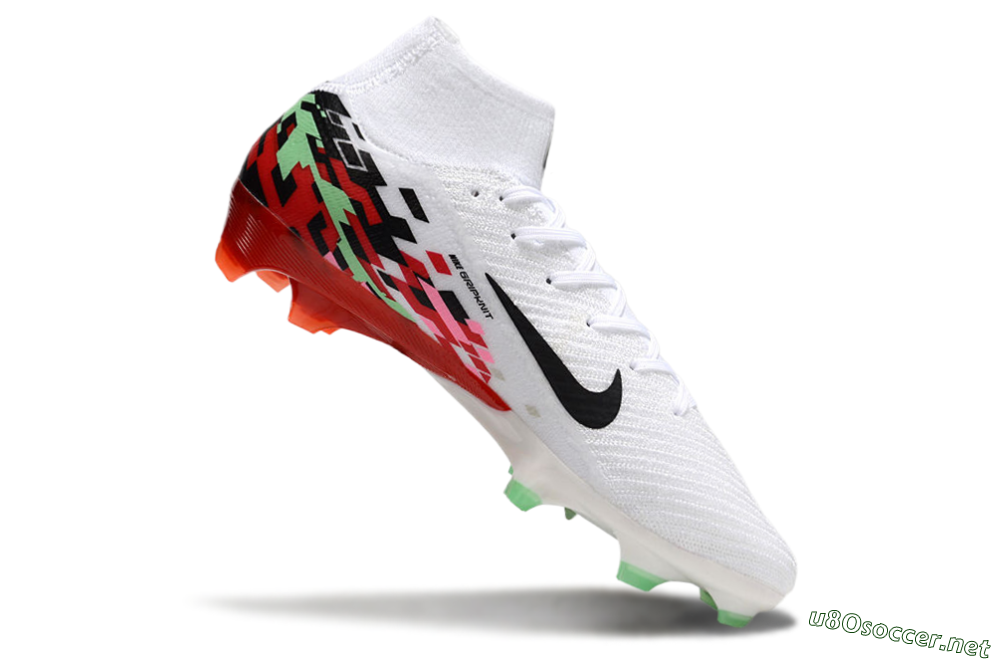 Men's Nike Air Zoom Mercurial Superfly 10 Elite FG Football Boots - White/Black/Red 4