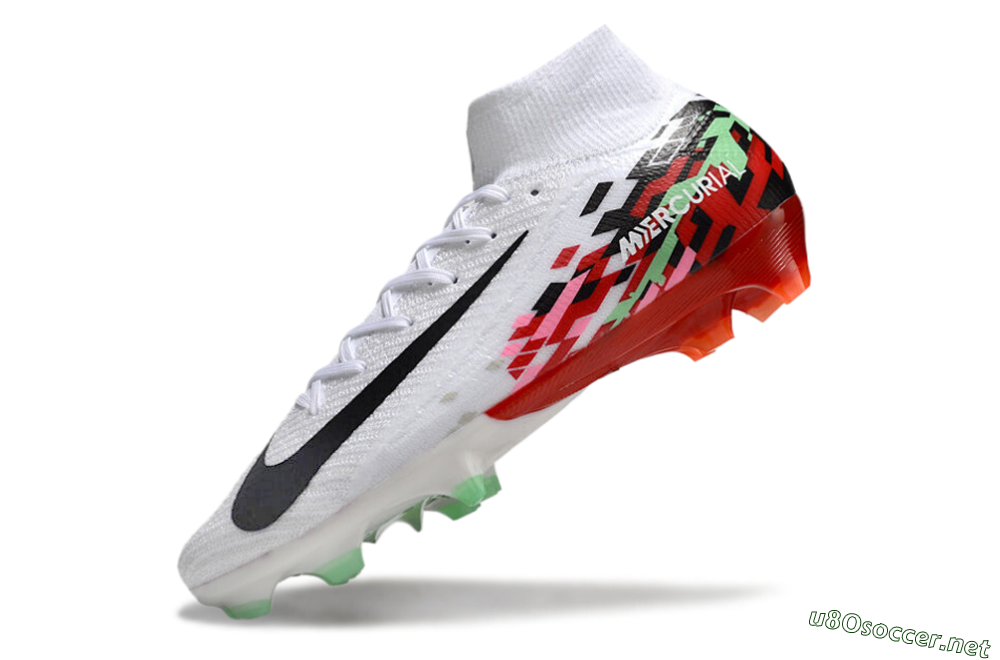 Men's Nike Air Zoom Mercurial Superfly 10 Elite FG Football Boots - White/Black/Red 5
