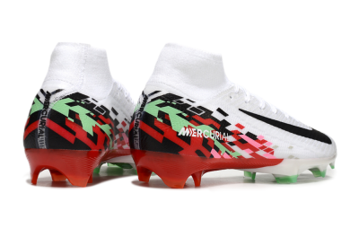 Men's Nike Air Zoom Mercurial Superfly 10 Elite FG Football Boots - White/Black/Red