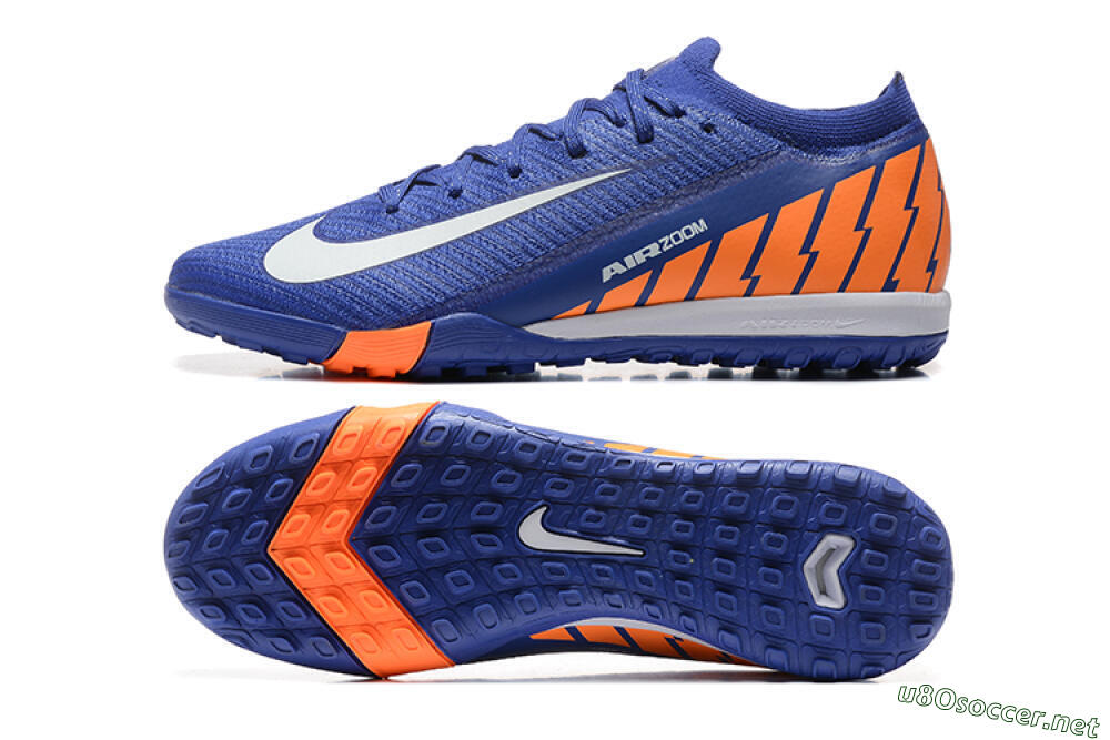 Men's Nike Air Zoom Mercurial Vapor 16 Elite TF Football Shoes - Blue/White/Orange 1
