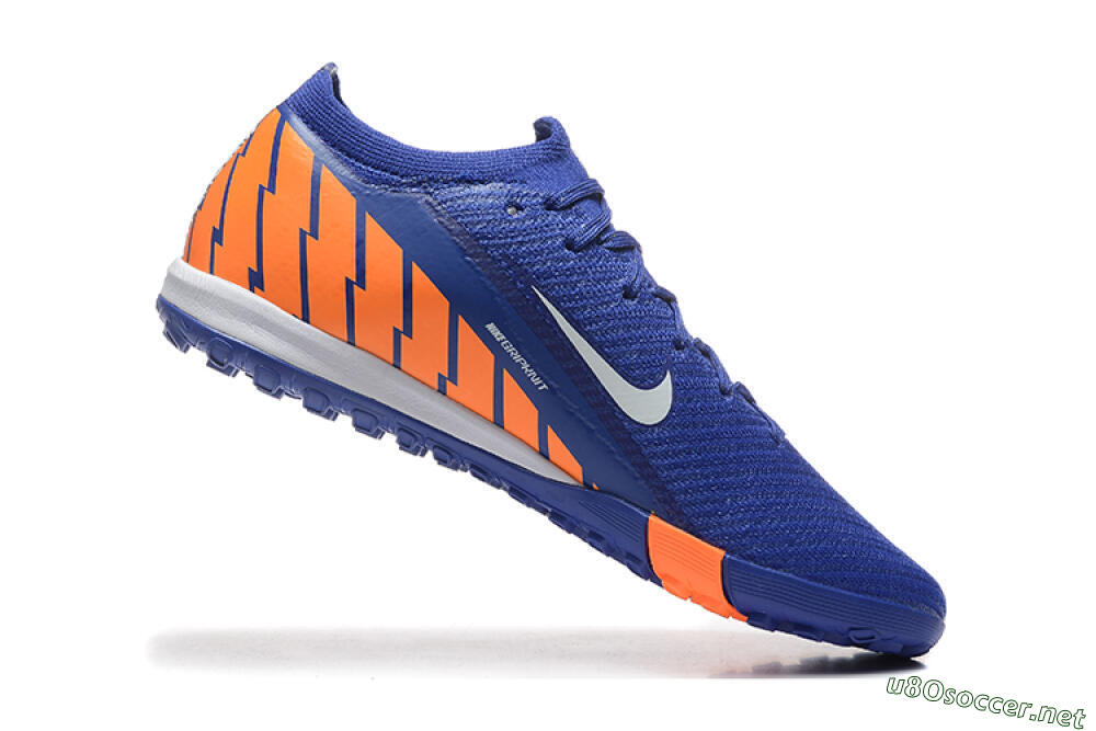 Men's Nike Air Zoom Mercurial Vapor 16 Elite TF Football Shoes - Blue/White/Orange 7