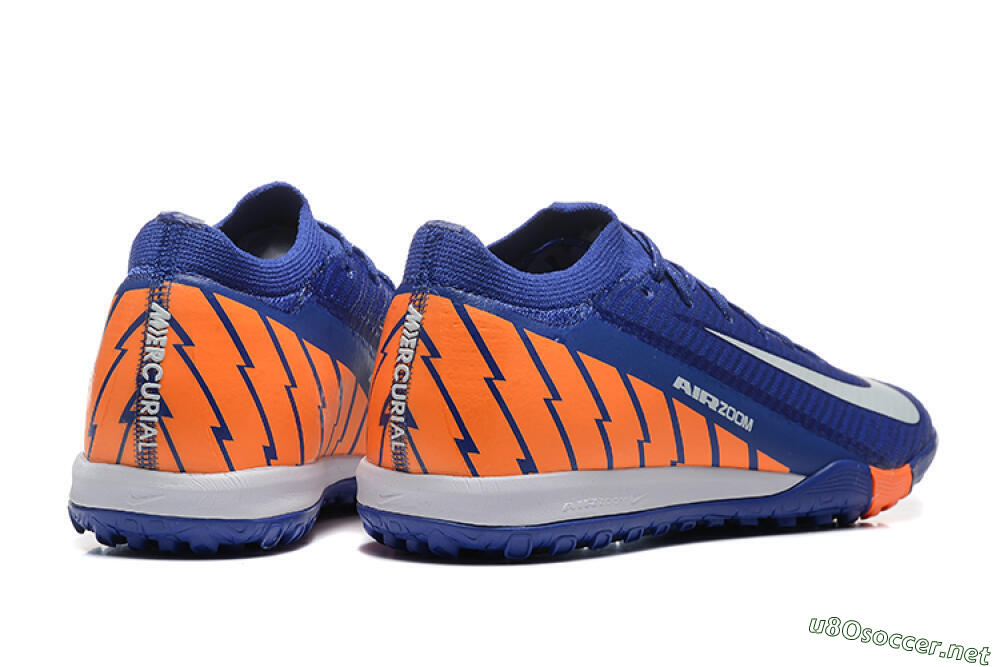 Men's Nike Air Zoom Mercurial Vapor 16 Elite TF Football Shoes - Blue/White/Orange 9