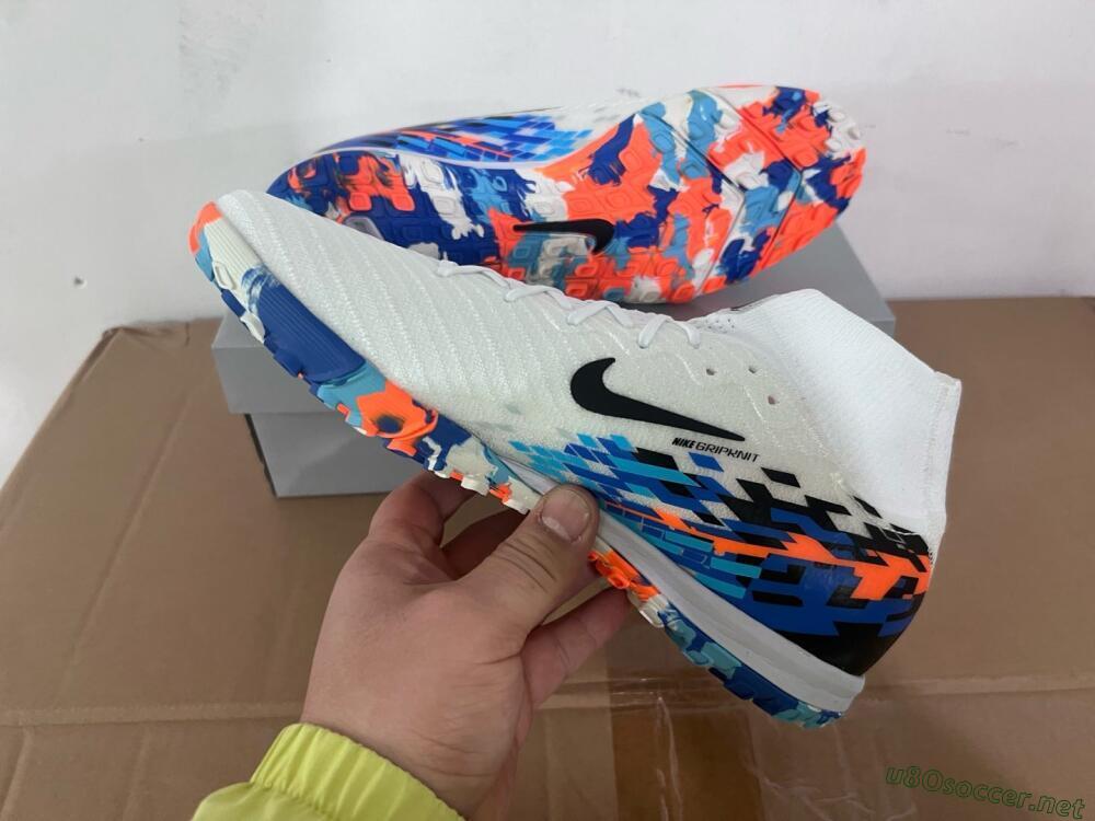 Unisex Nike Air Zoom Mercurial Superfly 10 Elite TF Football Shoes - White/Blue/Orange
