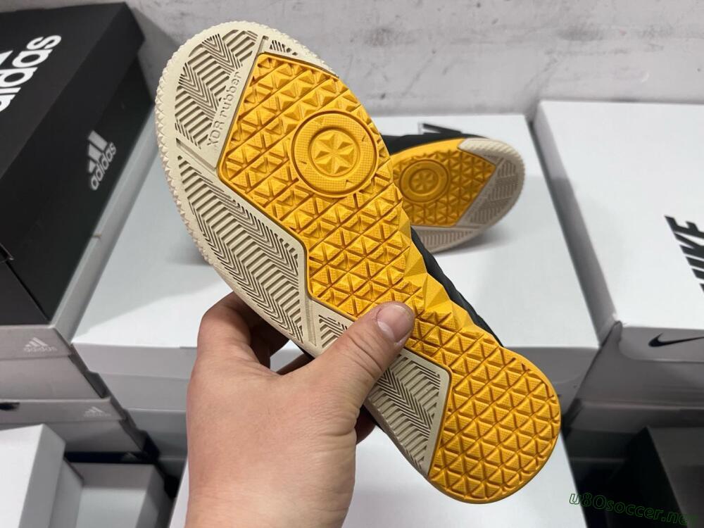 Men's Nike Street Gato IC Football Shoes - Black/Yellow/Beige