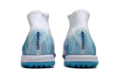 Unisex Nike Air Zoom Mercurial Superfly 10 Elite TF Football Shoes - White/Purple/Blue