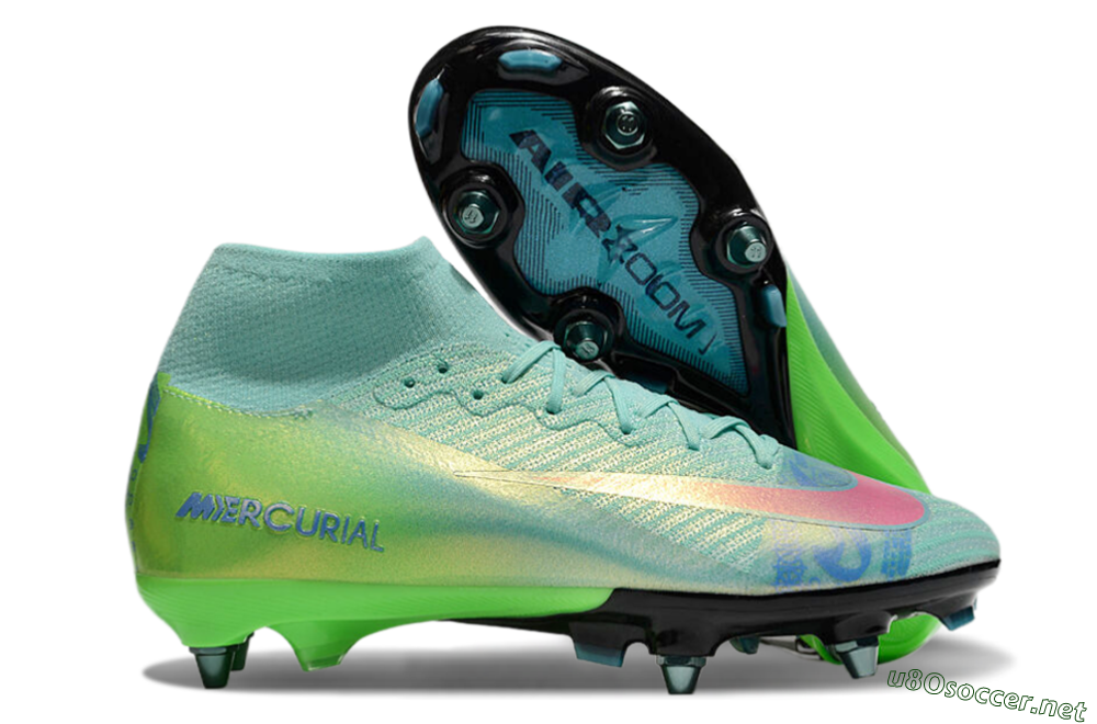 Men's Nike Air Zoom Mercurial Superfly 10 Elite SG Football Boots - Jade/Pink/Blue 2