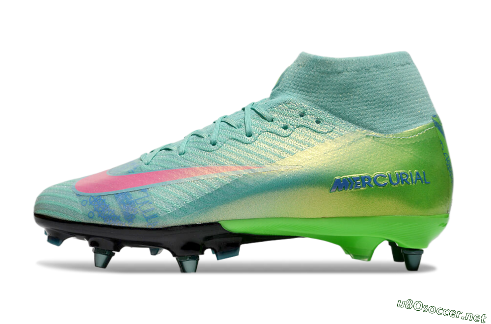 Men's Nike Air Zoom Mercurial Superfly 10 Elite SG Football Boots - Jade/Pink/Blue 0