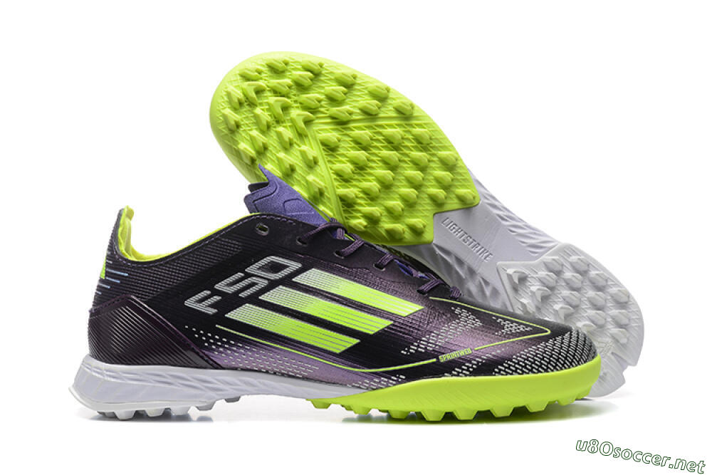 Unisex Adidas F50 Pro TF Football Shoes - Purple/Yellow/White 2