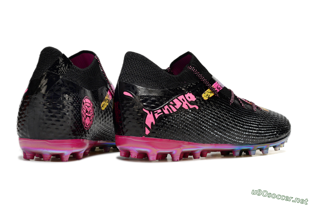Unisex Puma Future Ultimate MG Football Boots - Black/Pink/Yellow 6