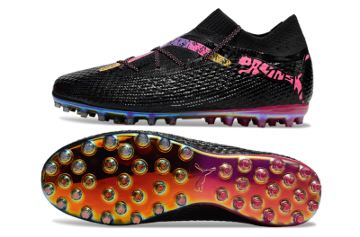 Unisex Puma Future Ultimate MG Football Boots - Black/Pink/Yellow