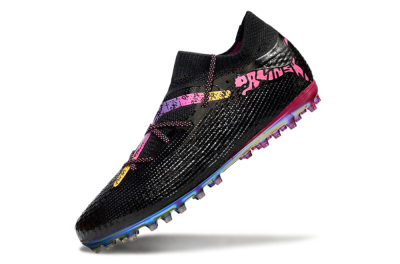 Unisex Puma Future Ultimate MG Football Boots - Black/Pink/Yellow