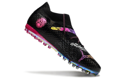 Unisex Puma Future Ultimate MG Football Boots - Black/Pink/Yellow