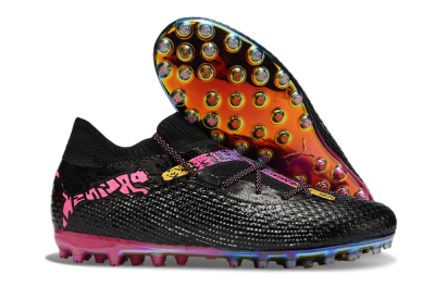 Unisex Puma Future Ultimate MG Football Boots - Black/Pink/Yellow