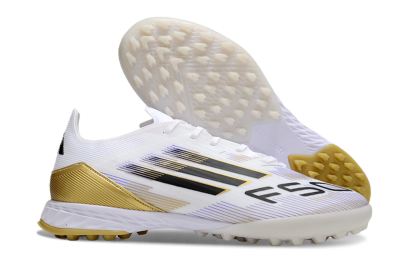 Men's Adidas F50 Pro TF Football Shoes - White/Black/Yellow