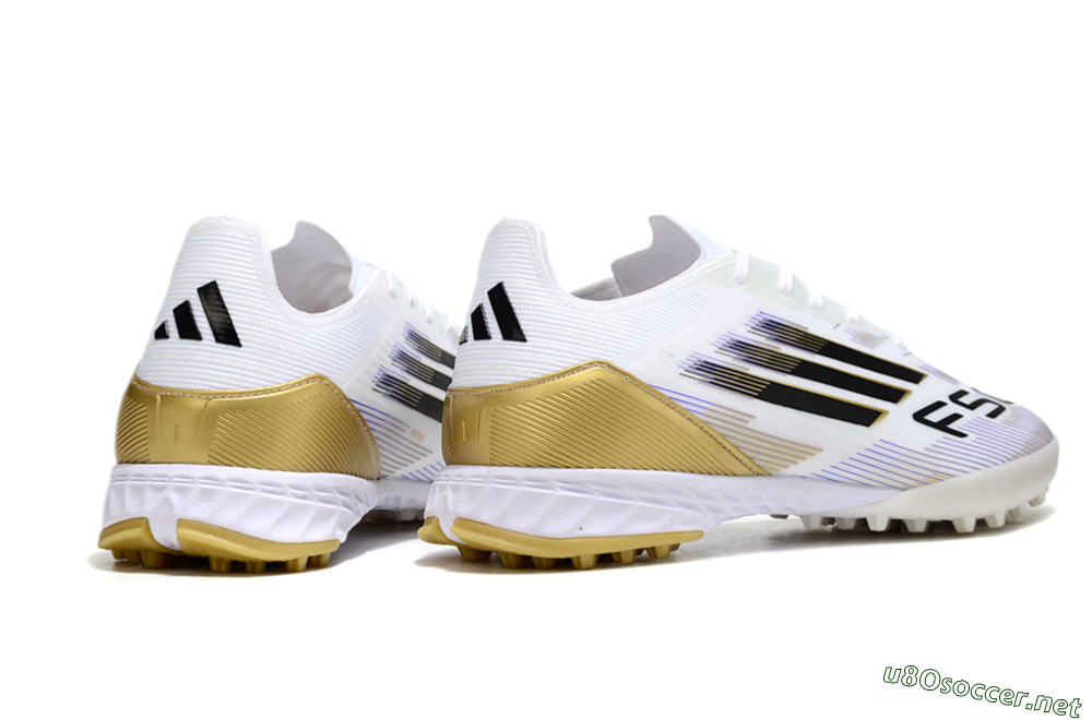 Men's Adidas F50 Pro TF Football Shoes - White/Black/Yellow 5