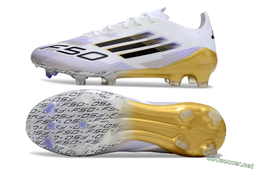 Men's Adidas F50 Elite FG Football Boots - White/Black/Yellow 1