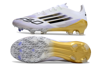 Men's Adidas F50 Elite FG Football Boots - White/Black/Yellow