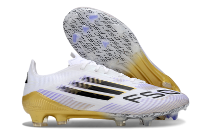 Men's Adidas F50 Elite FG Football Boots - White/Black/Yellow