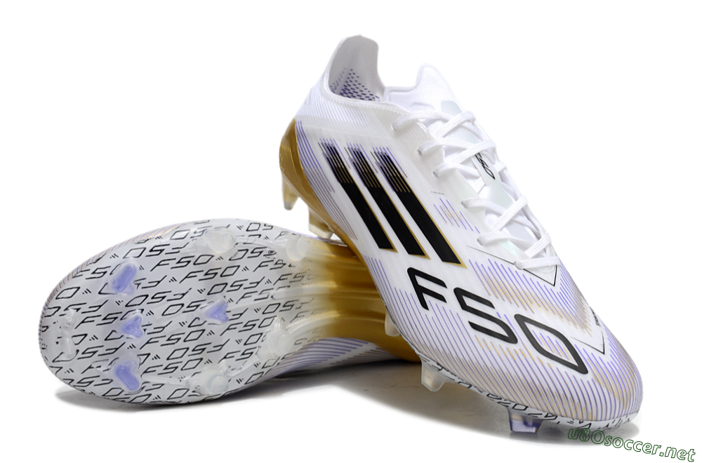 Men's Adidas F50 Elite FG Football Boots - White/Black/Yellow 3