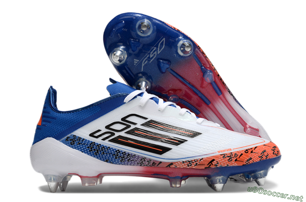 Men's Adidas F50 Elite SG Football Boots - White/Black/Red/Blue 2