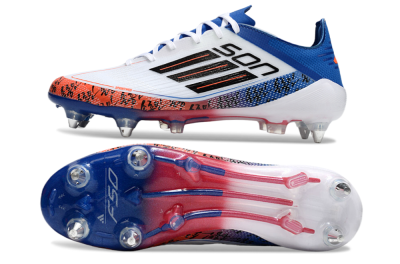 Men's Adidas F50 Elite SG Football Boots - White/Black/Red/Blue