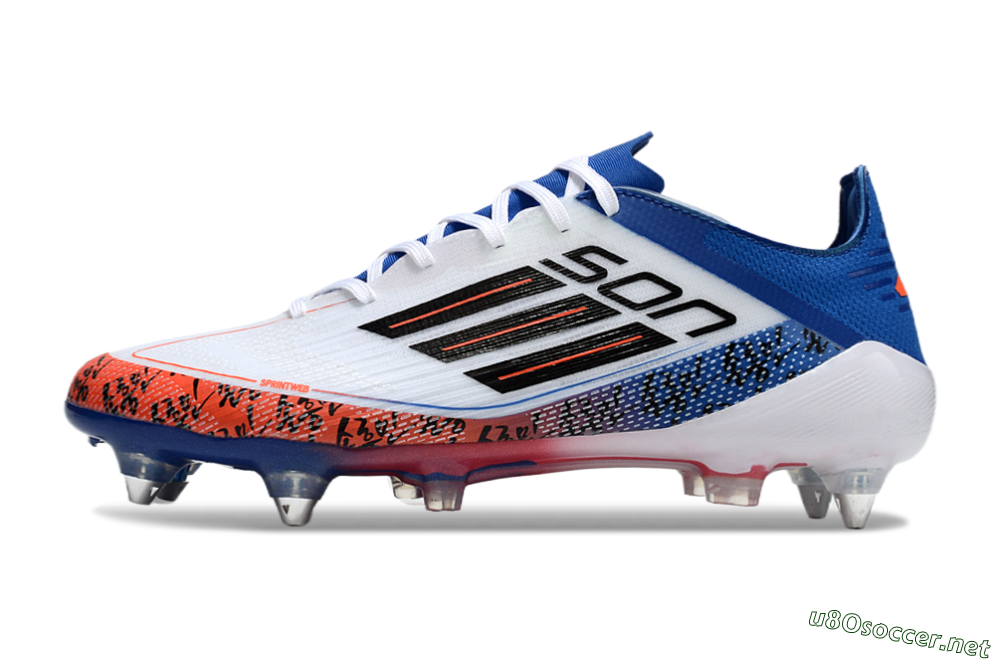 Men's Adidas F50 Elite SG Football Boots - White/Black/Red/Blue 0