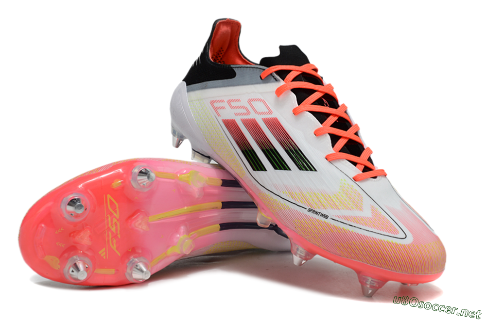 Men's Adidas F50 Elite SG Football Boots - White/Red/Yellow/Black 3