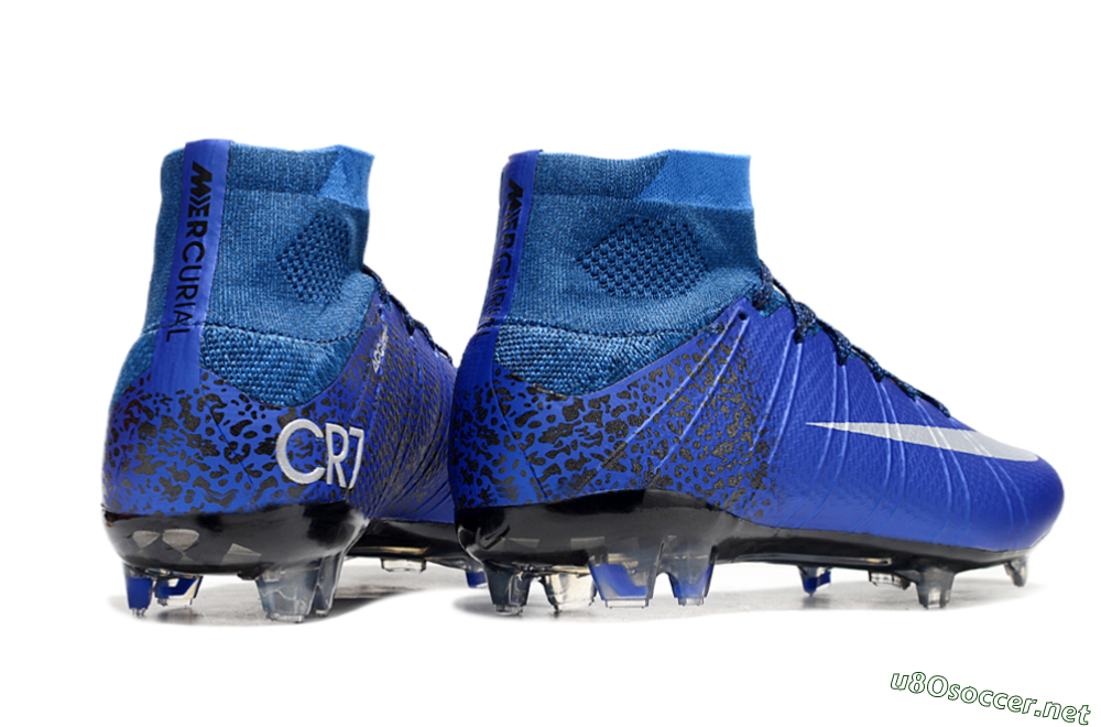 Men's Nike Mercurial Superfly 4 CR7 FG Football Boots - Blue/White/Black 6