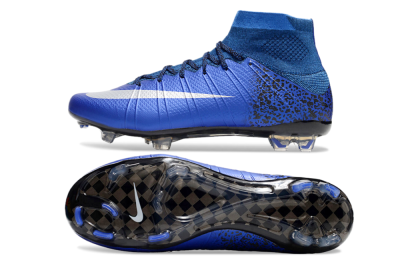 Men's Nike Mercurial Superfly 4 CR7 FG Football Boots - Blue/White/Black