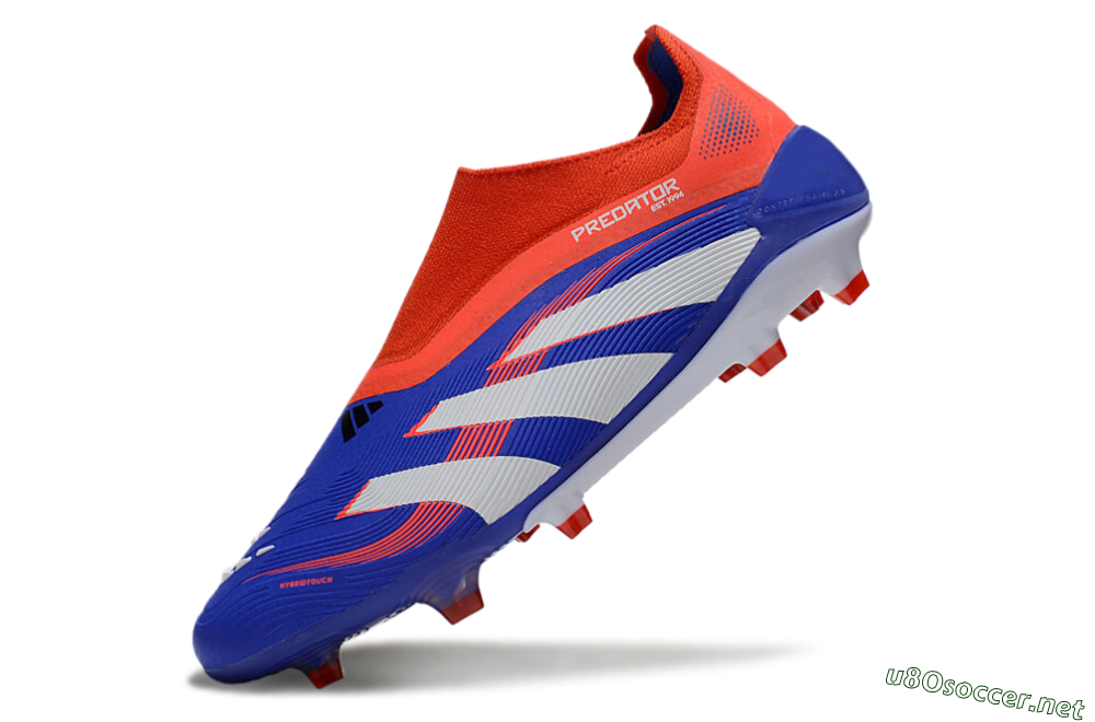 Unisex Adidas Predator 25 Elite Laceless FG Football Boots - Blue/White/Red 5