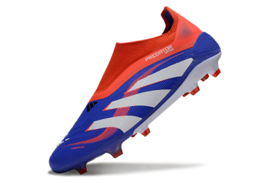 Unisex Adidas Predator 25 Elite Laceless FG Football Boots - Blue/White/Red