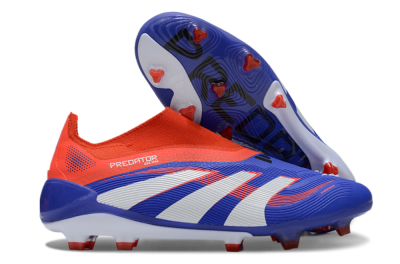 Unisex Adidas Predator 25 Elite Laceless FG Football Boots - Blue/White/Red