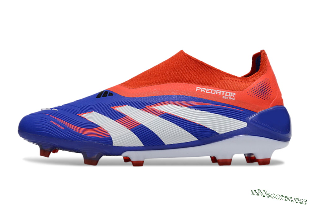 Unisex Adidas Predator 25 Elite Laceless FG Football Boots - Blue/White/Red 0