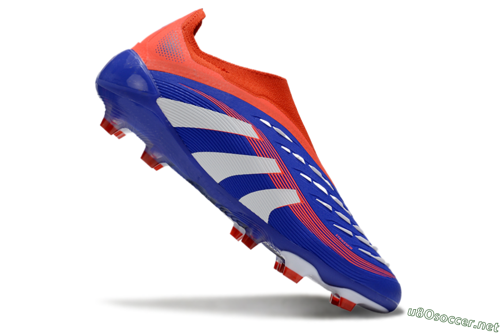 Unisex Adidas Predator 25 Elite Laceless FG Football Boots - Blue/White/Red 4