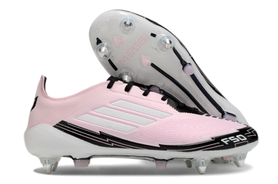 Men's Messi x Adidas F50 Elite SG Football Boots - Pink/White/Black