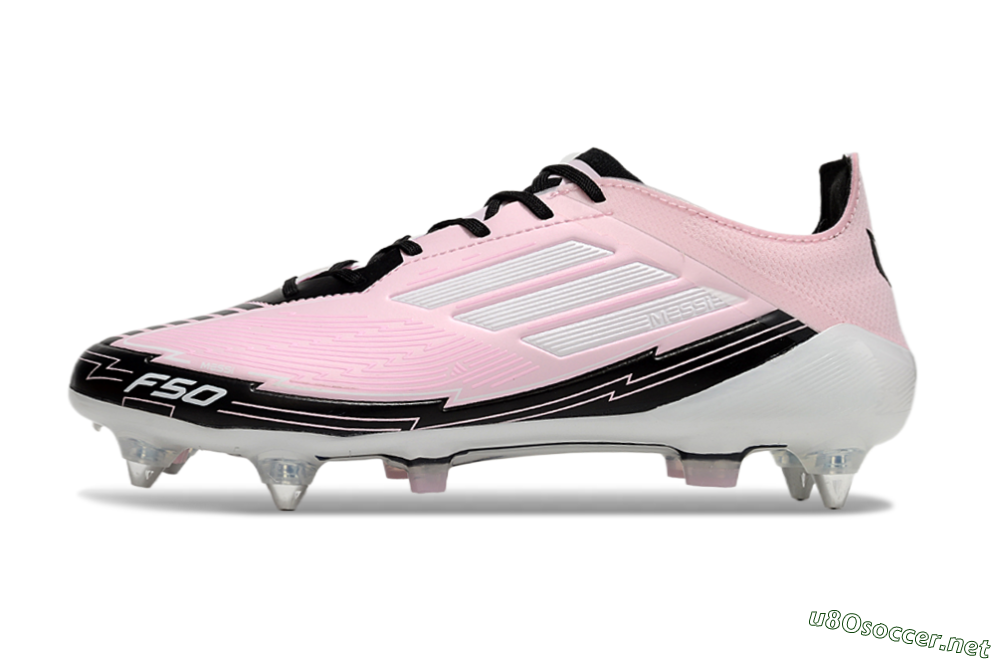 Men's Messi x Adidas F50 Elite SG Football Boots - Pink/White/Black 0
