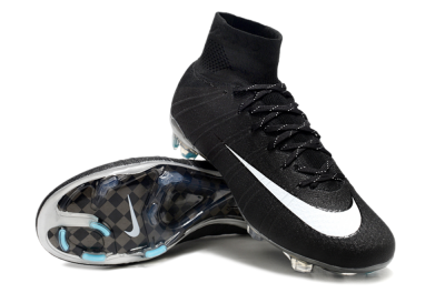 Men's Nike Mercurial Superfly 4 CR7 FG Football Boots - Black/White/Blue