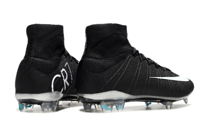 Men's Nike Mercurial Superfly 4 CR7 FG Football Boots - Black/White/Blue